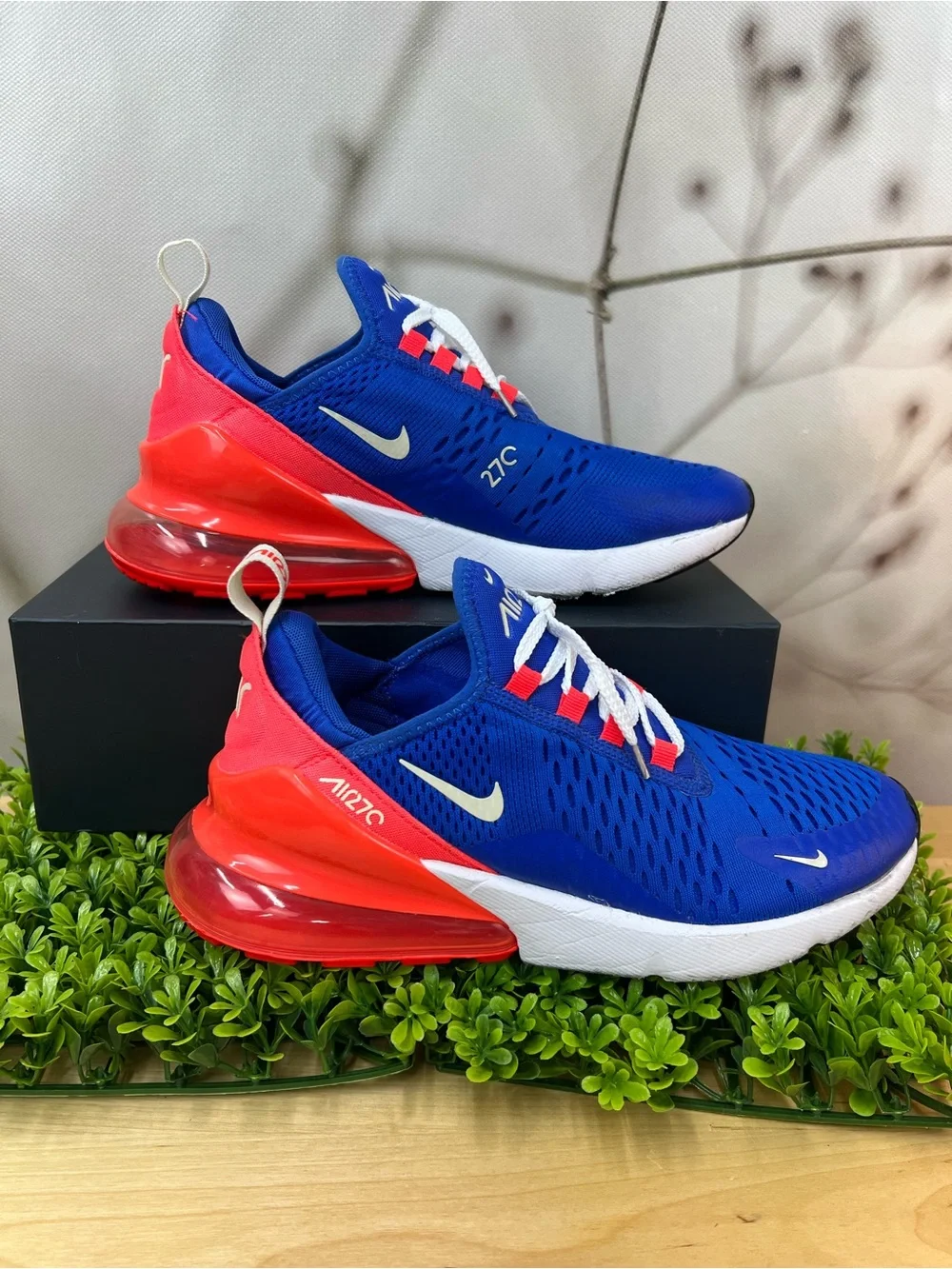 Nike Air Max 270 Hyper Royal Blue Bright Crimson Men's Size 7